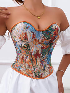 2025ล่าสุดเสื้อรัดทรงสตรีแบบย้อนยุคลายดอกไม้สุดหน้าอกสำหรับผู้หญิงเสื้อผ้าแฟชั่นสุดเซ็กซี่ตกแต่งร่างกาย - Product Image 2