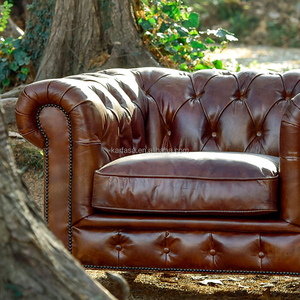 Da mộc mạc <span class=keywords><strong>chesterfield</strong></span> Mỹ cổ điển da bò tự nhiên <span class=keywords><strong>sofa</strong></span> cho phòng khách - Product Image 2