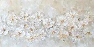 <span class=keywords><strong>Flores</strong></span> de margaritas blancas Textura 3D Lienzo recubierto grueso Pintura <span class=keywords><strong>al</strong></span> óleo pintada a mano - Product Image 2