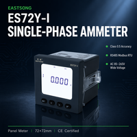 EASTSONG ES72Y-I 72x72mm Amperímetro Digital Monofásico de CA con Pantalla LCD, RS485 Modbus RTU, Clase 0.5, IP65, 6A Máx.