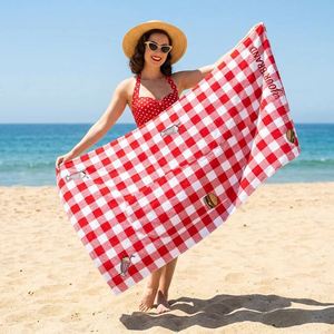 Serviette de plage grande taille en coton 100% avec impression personnalisée du logo, livraison rapide, design libre - Product Image 1