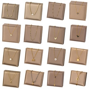 Collares de Clavícula para Mujer al por Mayor, Variados, de Acero Inoxidable, Chapados en Oro de 18K, con Colgantes de Cruz, Collares Apilados de Varias Capas - Product Image 1