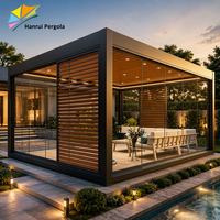 Pergola bioclimatique en aluminium 3x4m motorisée à lames orientables, gazebo pliable thermolaqué pour balcon et jardin extérieur