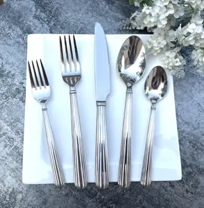 Shiny Mirror 18/10 Stainless Steel Flatware Luxury Kitchen Custom Wedding Cutlery Set Fork Knife And Spoon Set