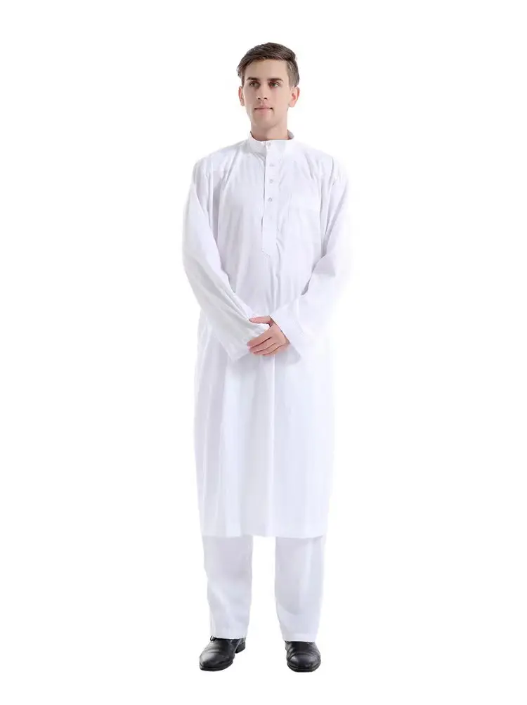 Muslim Islamic Clothing For Men Arabia Islamic Abaya Men's Kaftan Jubba Islam Apparel Men Thobe Set
