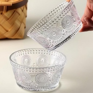 Bols en verre avec motif en relief, style vintage, pour salades et en-cas - Product Image 2