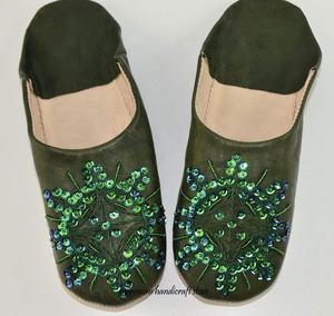 Babouches en cuir véritable marocain à la mode pour hommes Fabriquées à la main au Maroc pour l'été - Product Image 1