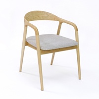 Fauteuil simple en bois tissu salon Restaurant nordique en bois salle à manger café thé chaises de loisirs chaise de salle à manger en bois massif