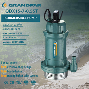 ปั๊มน้ำแบบจุ่ม Grandfar QDX 550W 23m³/ชม. ระยะส่งน้ำ 10 ม. สำหรับน้ำสะอาดในครัวเรือน รุ่น QDX15-7-0.55T สามารถรองรับน้ำได้สูงสุด 1 ตันต่อวัน - Product Image 1