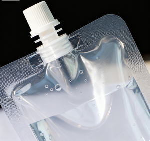Em Estoque: Nova Embalagem Plástica com Bico Dosador para Bebidas e Sucos 200ml 300ml 500ml - Saco Reciclado com Bico Dosador Tipo Stand-Up - Product Image 2