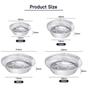 Contenedor de Aluminio Desechable de Grado Alimenticio, Bandeja de Aluminio, Plato de Aluminio de 6, 7, 8 y 9 Pulgadas, Venta al por Mayor - Product Image 2