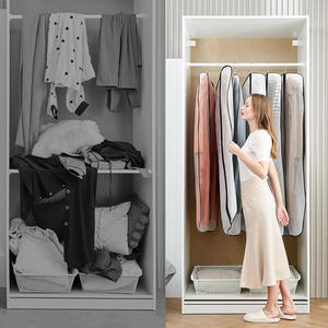 Klare hängende Kleidung Protector Bags Kleidungs stücke für die Aufbewahrung von Schränken Passend für lange Mäntel Kleider Staub mottens chutz Reiß verschluss - Product Image 4