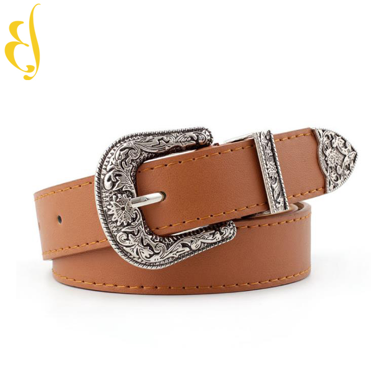 Ladies Vintage Western Design Black Waist Belt for Pants  display picture 2