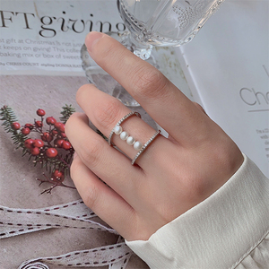Bague classique géométrique en argent sterling 925 de luxe Kammy 4-4,5 mm avec perle d'eau douce naturelle 2,4 g pour femme, mariage, fiançailles, mode - Product Image 4