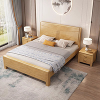 Nouveau lit en bois de noyer massif de style chinois, lit double minimaliste avec tiroirs de rangement, lit de mariage abordable pour chambre principale