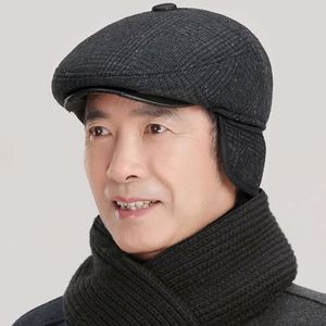 Autumn Winter Newsboy <b>Hat</b> <b>for</b> the Elderly Men Winter Protect Ear Warmth Ivy Beret <b>Hat</b> - Product Image 4