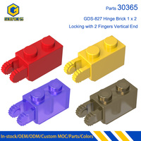 Gobricks GDS-827 Piezas de Bloques de Construcción de Plástico ABS 30365 Ladrillo Articulado 1x2 con Bloqueo de 2 Dedos y Extremo Vertical de 9 Dientes al por Mayor