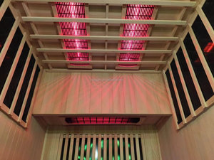 Tradizionale Suana in legno massello a infrarossi lontano con due Forl Villa relax riscaldamento elettrico - Product Image 6