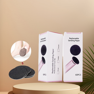 Fourniture directe d'usine 60 pièces #220 <span class=keywords><strong>papier</strong></span> de sable de ponçage remplaçable disque rond abrasif pied callosités en <span class=keywords><strong>bois</strong></span> Type de prise américaine - Product Image 1