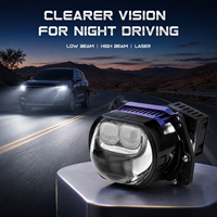 Kit de modernisation de phares de voiture 3 pouces 6000K Bi LED Laser Projecteur 12V 24V Feux de croisement et de route Lentille de phare automobile Rétrofit universel