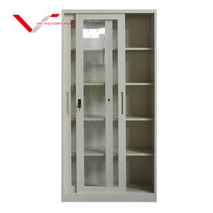 Meuble de bureau design moderne, armoire de classement multifonction en acier à 4 étagères avec porte vitrée, armoire de rangement métallique - Product Image 6