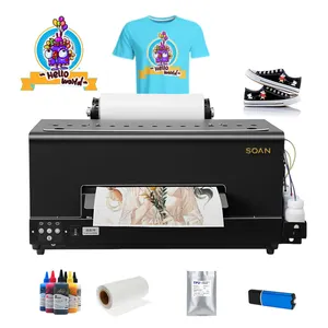 Factory Direct Sell Roll Film T-shirt Textile Printing Machine A3+ 33CM Roll to Roll DTF Printer with Dryer Oven