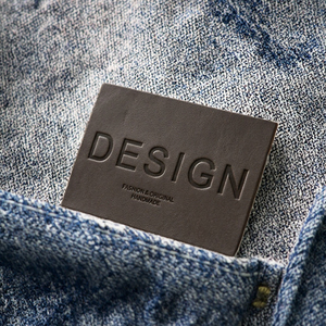 Custom Brand Eco-Friendly Self Adhesive Sew-On 3D Embossed Leather Clothing <b>Tag</b> Label Patch Custom Logo Shape <b>Bags</b> Shoes - Product Image 3