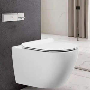 ห้องน้ำเซรามิกสีขาวติดผนังแบบชิ้นเดียวที่มีคุณสมบัติทำความสะอาดง่ายสำหรับห้องน้ำในโรงแรม - Product Image 1