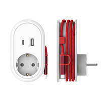 Adaptateur de voyage européen personnalisable Pheiyon 16A 250V avec câble de charge pour téléphone 1A+1C 0,6m, prise Schuko, protection IP20, ODM OEM