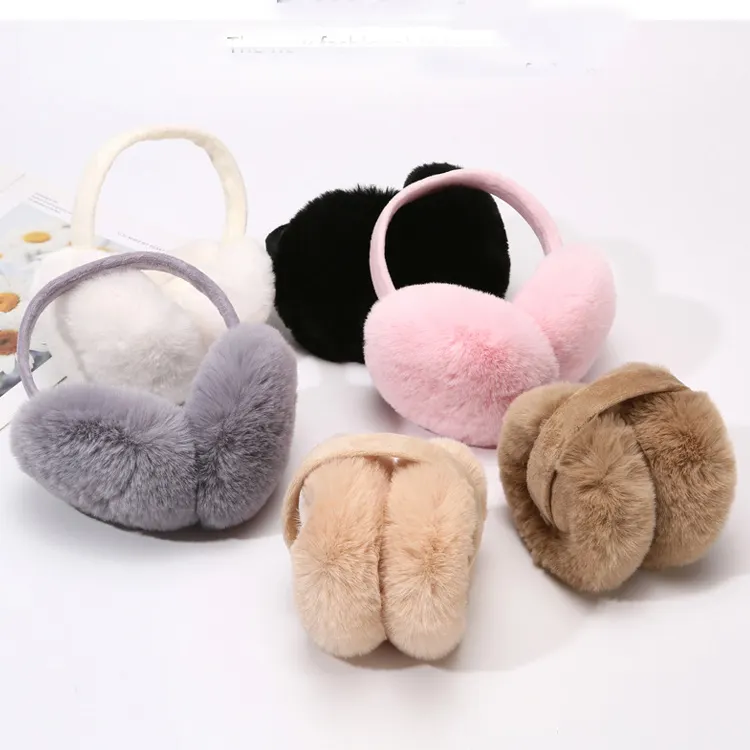 Atacado de alta qualidade inverno frio calorosamente orelha regalos personalizado moda dobrável faux fur orelha ao ar livre mais quente earmuff