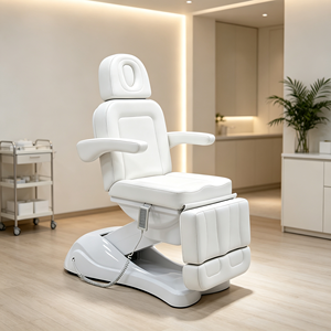 Fauteuil de Beauté Électrique à 3 Moteurs, Lit Facial Inclinable à Jambes Dédoublées, Chaise Cosmétique Réglable pour Tatouage, Clinique Esthétique et Soins Spa - Product Image 1