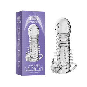 Lupo Fang a forma di Dildo liquido forte vibrazione del <span class=keywords><strong>pene</strong></span> manica del <span class=keywords><strong>pene</strong></span> massaggiatore vibratore guaina indossabile guaina per la stimolazione del <span class=keywords><strong>pene</strong></span> - Product Image 2
