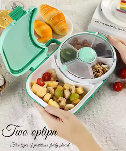 กล่องเก็บของหมุนได้ DZ Kids ปลอดสาร BPA ฝา PP ใช้ซ้ำได้ ทนทาน ขนาด 800 มล. เกรดสำหรับอาหาร สำหรับใส่ขนม ผลไม้ ลูกอม - Product Image 6