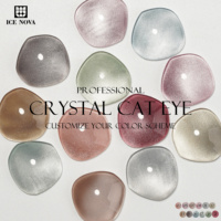ICE NOVA Cristal Cat Eye Gel Polonais En Gros Paillettes Couleur Hautement Pigment Soak off Logo Personnalisé Hema/Tpo Sans Gelée Cateye Colle