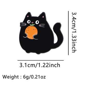 Atacado de Pins de Metal Esmaltados Coloridos e Estilosos, com Design Kawaii Preto, em Liga de Zinco com Níquel Preto UV, para Presente, Pronto para Envio - Product Image 6