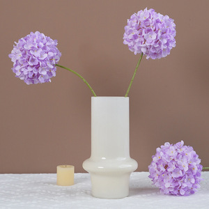 Fleurs d'hortensia artificielles Greenway en soie, branche unique, blanc et violet clair, style nordique, décoration de mariage - Product Image 2