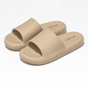 Fashionable Anti Slip Anti Odor Open Toe Knit Upper Cork/PVC Lightweight Cushioned Eco-Friendly Indoor Flip Flops All Seasons - Product Image 2