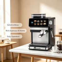 Cafetera Espresso Programable Francesa Anbolife con Pantalla Táctil IMD, Molinillo Integrado, Función de Cold Brew, para el Hogar, OEM