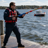 Lanceur pneumatique de projectiles de sauvetage 250m sur terre 160m en mer pour la lutte contre les incendies, le sauvetage maritime et côtier d'urgence