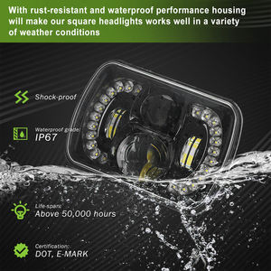 Proyector de haz de luz LED para camión, haz de luz sellado rectangular con DRL y señal de giro para Jeep XJ YJ, <span class=keywords><strong>2021</strong></span>, 120W, Hi/Lo, 6x7, 5x7 - Product Image 6