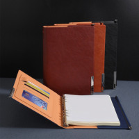 Carnet A5 à 6 anneaux à couverture rigide en cuir PU avec logo personnalisé, organisateur de planificateur d'affaires, couverture de journal intime en métal