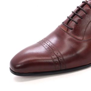 Red Oxfords Italy Style Handmade Formal Suit <b>Pointed</b> <b>Toe</b> Lace up Dress Shoes for Men - Product Image 3