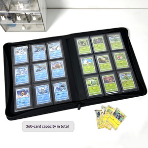 Album de collection de cartes Pokémon <span class=keywords><strong>Yu</strong></span>-<span class=keywords><strong>Gi</strong></span>-<span class=keywords><strong>Oh</strong></span> Star en cuir PU à grille, avec fermeture éclair et emplacements fixes pour pages, <span class=keywords><strong>vente</strong></span> chaude transfrontalière - Product Image 6