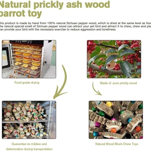 Prickly Ash Wood Bird Chewing <strong>Toy</strong> Hanging Wooden Climbing Perch for Macaw, <strong>Grey</strong> <strong>Parrot</strong>, Large <strong>Parrot</strong> Cage Supplies - Product Image 4
