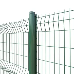 Personalizado 3D curvado galvanizado PVC recubierto en forma de V gran marco soldado malla de alambre cerca panel Fabricación de hojas para tierras de cultivo