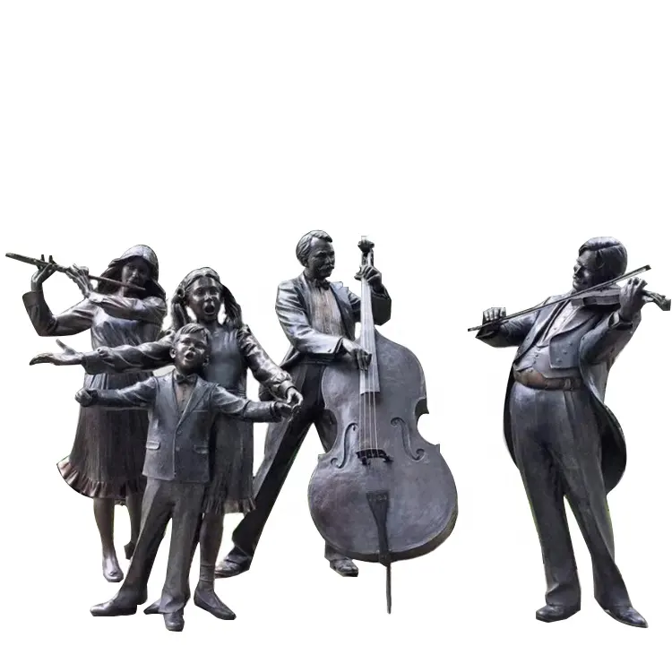 Statue de trompette en Bronze, lecteur de musique unisexes, sur mesure, pour la décoration de parc, en usine