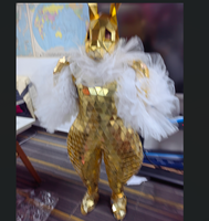 Costume de Performance de miroir de lapin argenté doré pour fournitures de fête personnalité réfléchissante spectacle de rue croisière de parc d'attractions