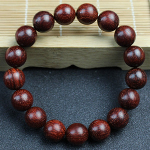 Pulsera de palisandro indio con cuentas redondas de 10 mm, 22 piezas, joyería budista para rezar, para mujer - Product Image 3