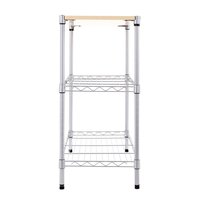 Étagère de cuisine réglable à 3 niveaux pour micro-ondes avec plateau en MDF pour petits appareils électroménagers, livres ou fournitures de bureau