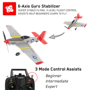 Avions RC en mousse EPP <span class=keywords><strong>P51D</strong></span> 400 mm 4 canaux RTF avec télécommande et batteries - Portée de 300 m pour adultes et enfants, cadeaux d'extérieur - Product Image 5